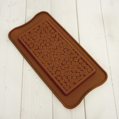 Форма для шоколада силиконовая "Плитка кофейные зерна" 8*16см  630070