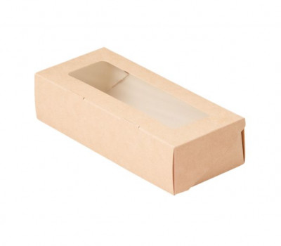 Коробка 17*7*4см Крафт с окном (tabox 500)710004
