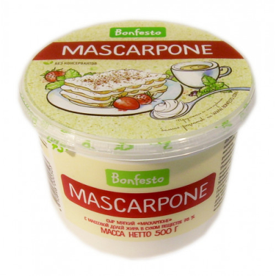 Сыр Маскарпоне 78% ТМ Bonfesto(500гр)